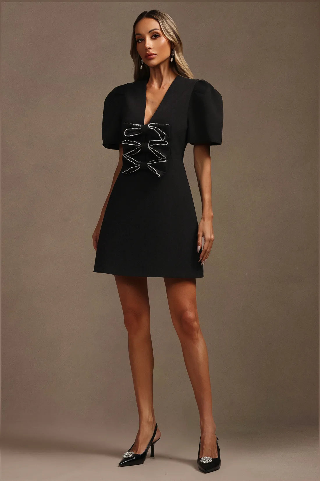 Kavaza Fiyonk Mini Elbise