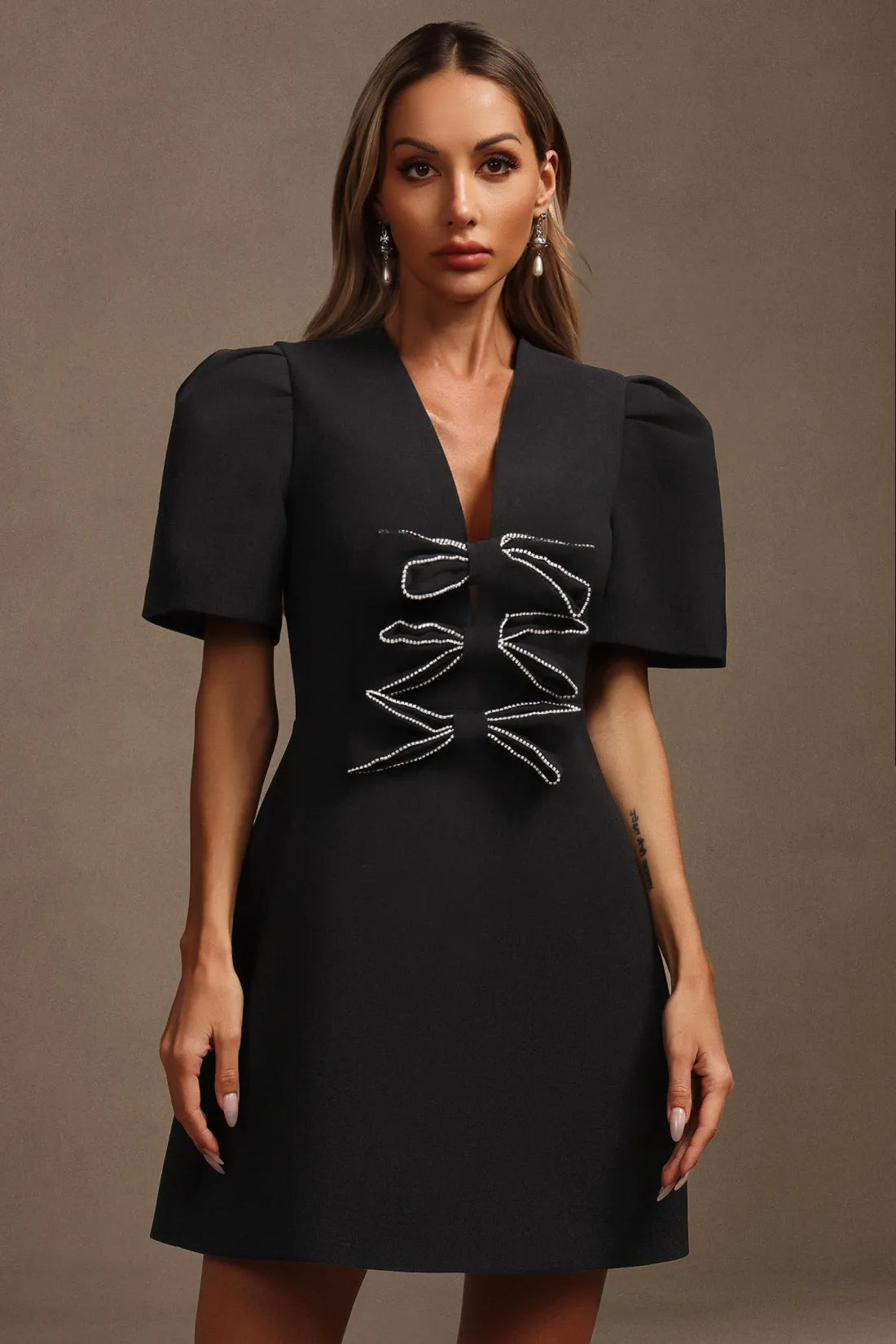 Kavaza Fiyonk Mini Elbise