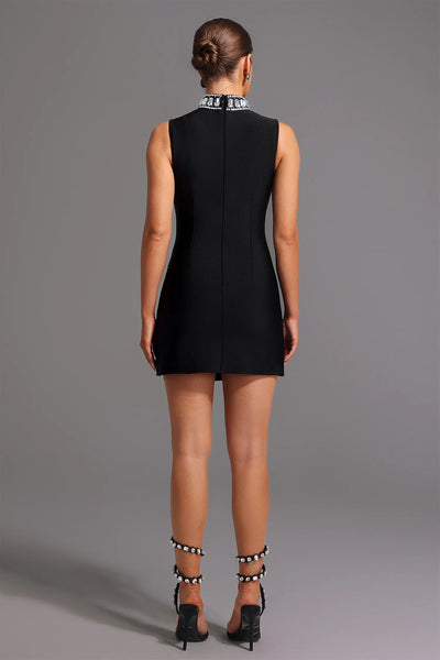 Kianala Elmas Yırtmaçlı Mini Elbise