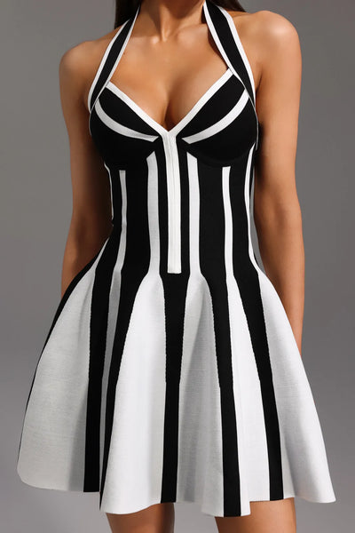 Eudora Halter Kolsuz Streak Bandaj Mini Elbise