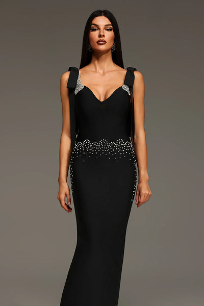 Zohara Fiyonklu Bandaj Uzun Elbise