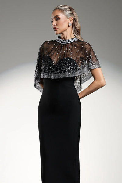 Jacey Elmas İnci Bandaj Uzun Elbise