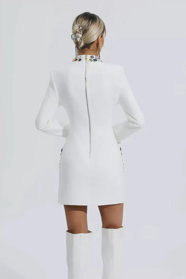 Rode Uzun Kollu Elmas Bandaj Mini Elbise