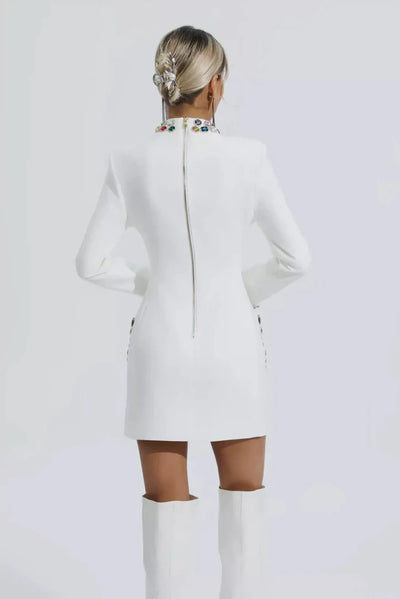 Rode Uzun Kollu Elmas Bandaj Mini Elbise