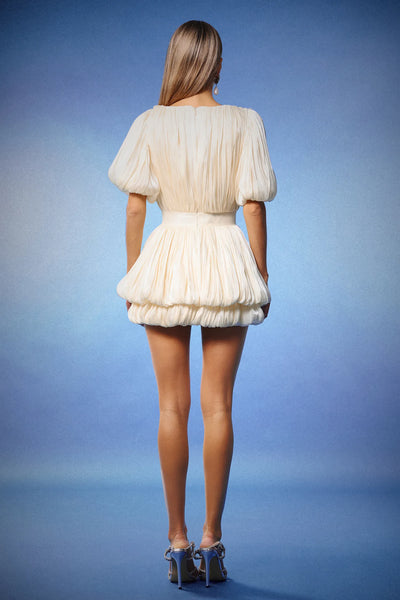 Matalin Çiçekli Mini Elbise