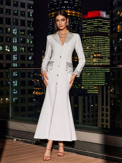 Premıum Taşlı Blazer Elbise