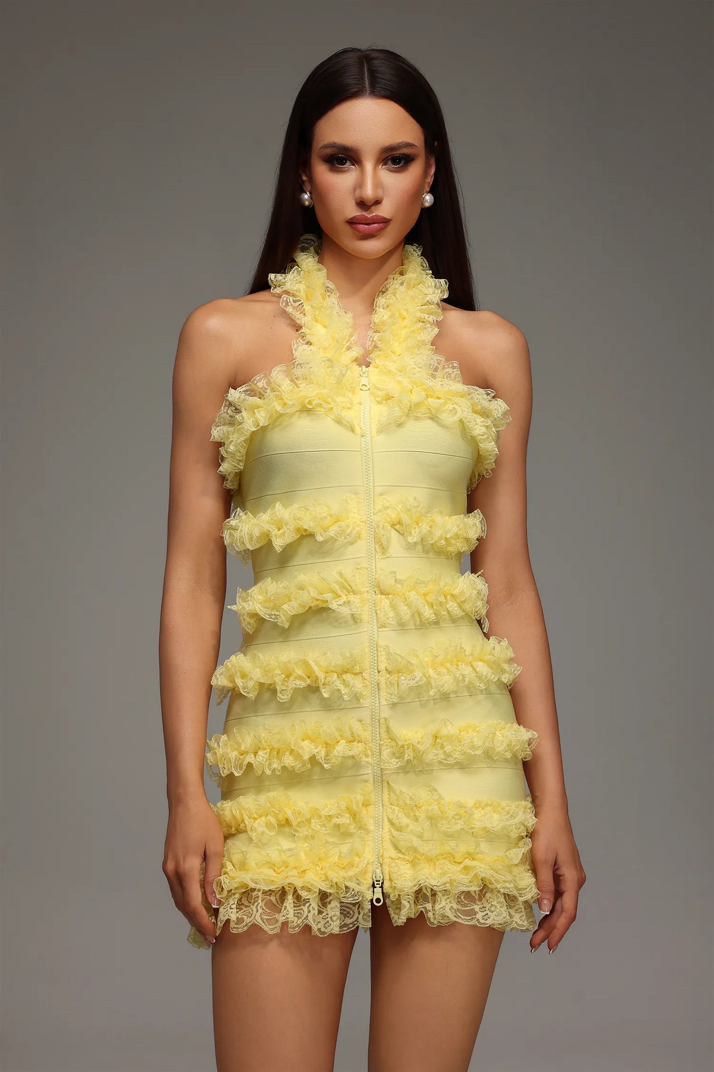 Rebekka Dantel Bandaj Mini Elbise