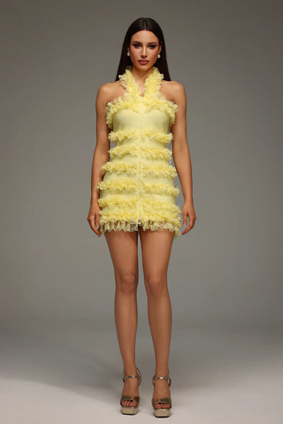 Rebekka Dantel Bandaj Mini Elbise