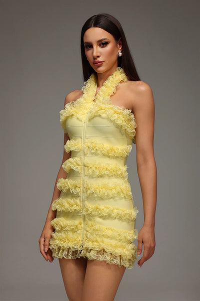 Rebekka Dantel Bandaj Mini Elbise