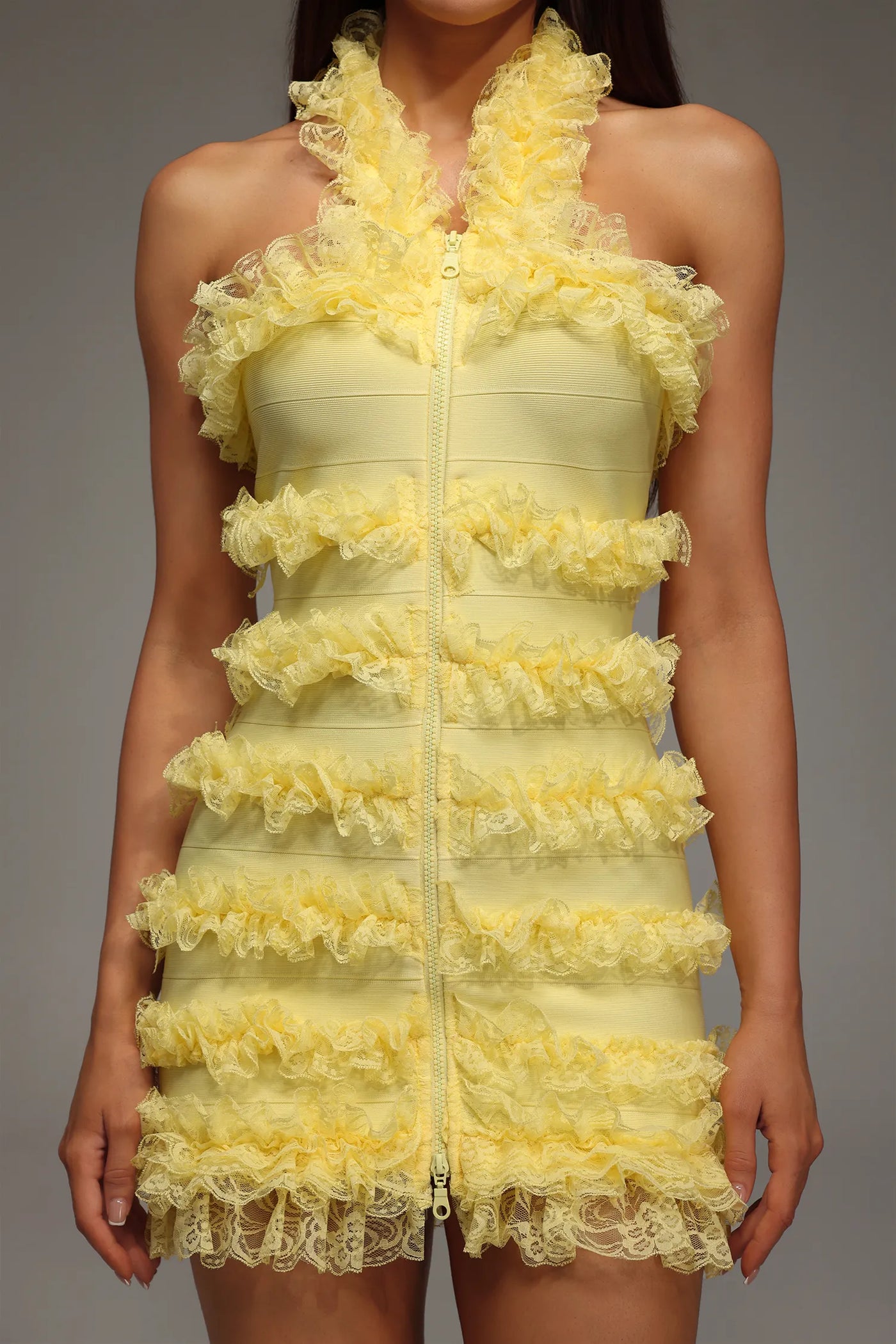 Rebekka Dantel Bandaj Mini Elbise