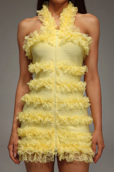 Rebekka Dantel Bandaj Mini Elbise