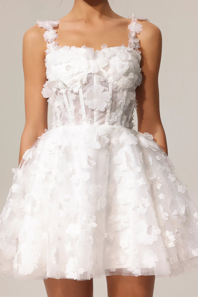 Lali Kolsuz Çiçekli Mini Elbise