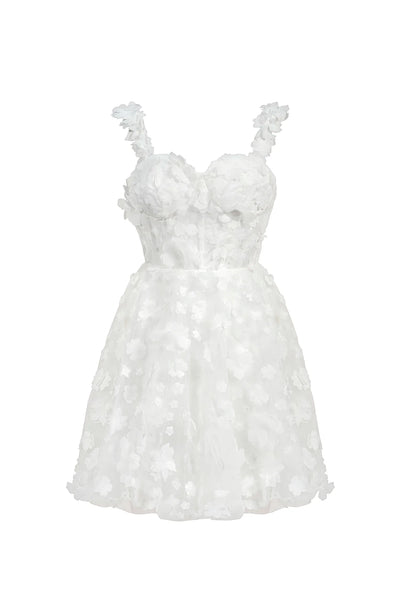 Lali Kolsuz Çiçekli Mini Elbise