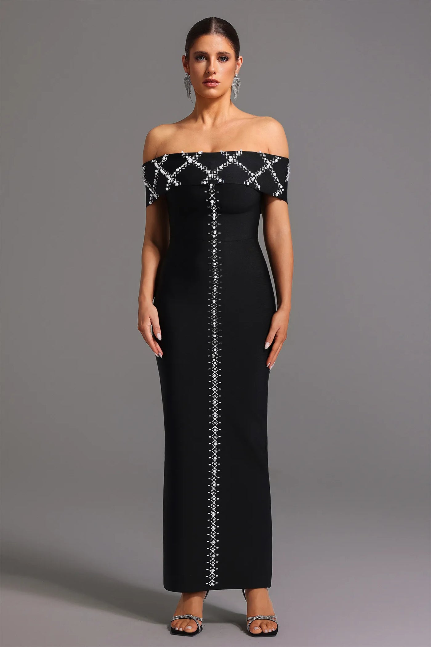 Havera Bandaj Elmas Uzun Elbise