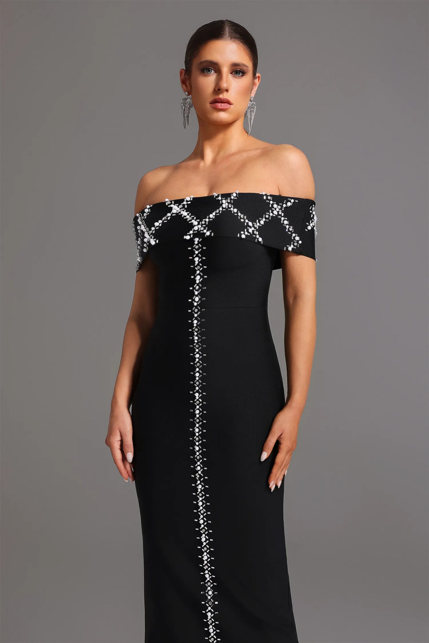 Havera Bandaj Elmas Uzun Elbise