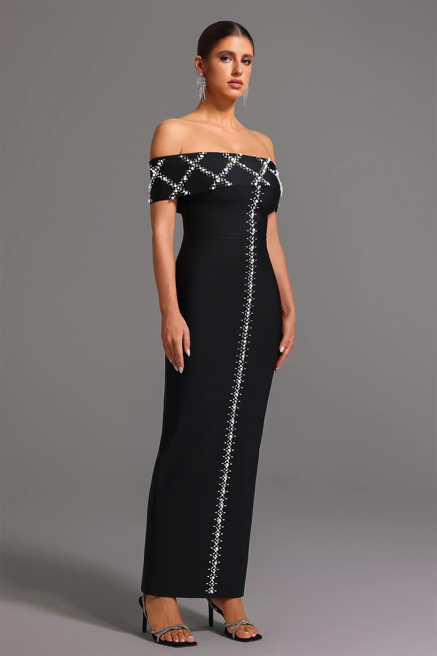 Havera Bandaj Elmas Uzun Elbise