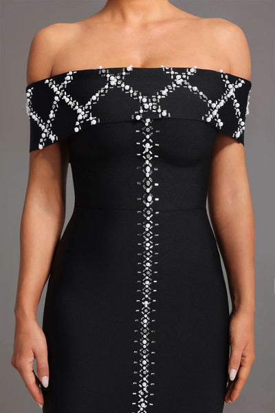 Havera Bandaj Elmas Uzun Elbise