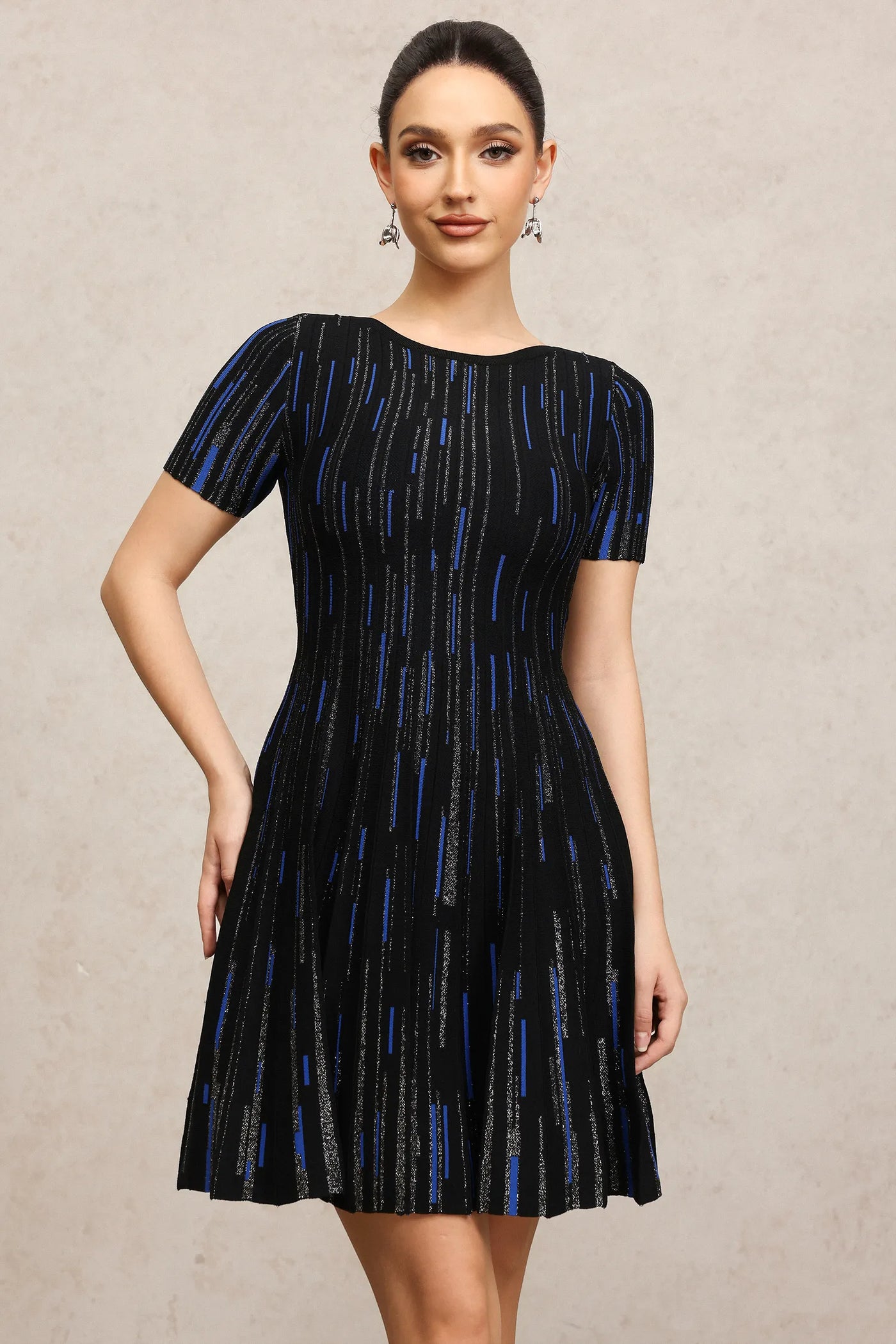 Subra Yuvarlak Yaka Mini Elbise