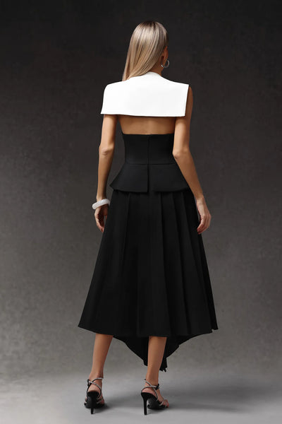 Veronic Hollow Out Uzun Elbise