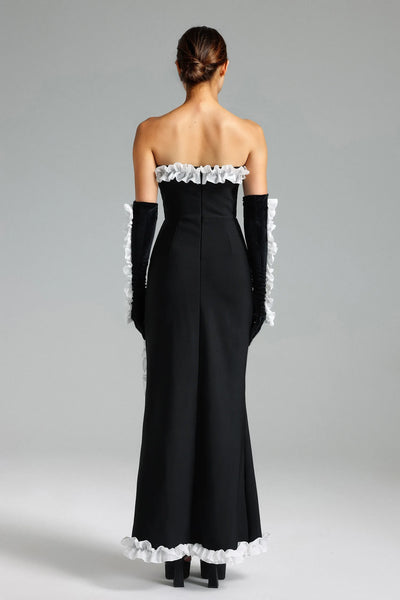 Nylah Yan Yırtmaçlı Bandaj Midi Elbise