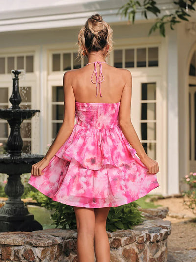 Cyzon Çiçek Baskılı Mini Elbise