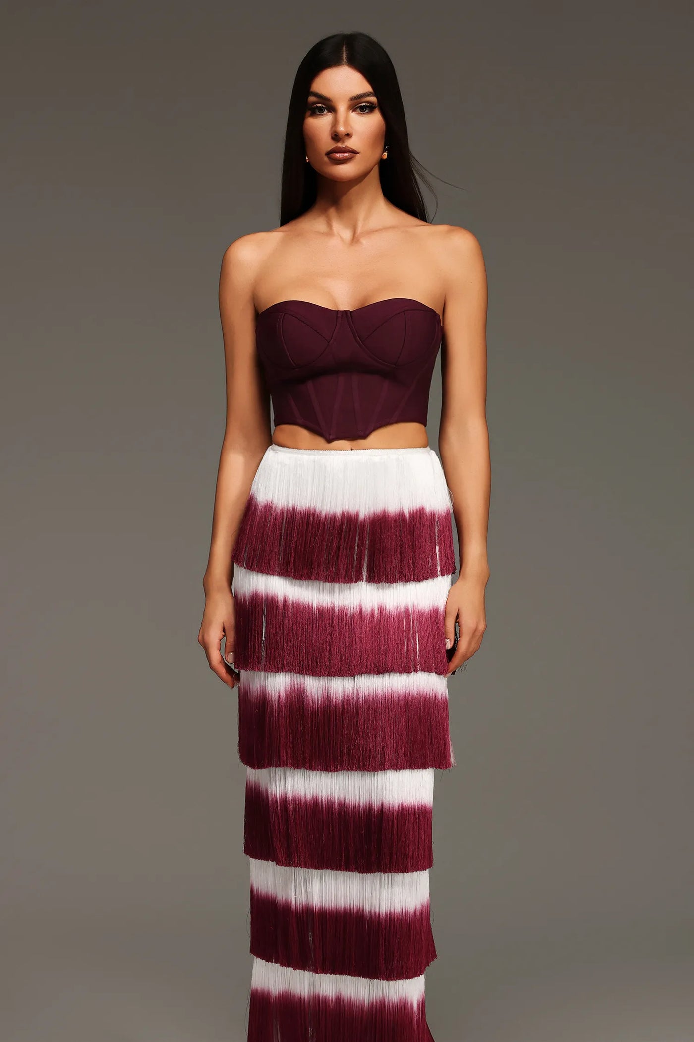 Eileen Kolsuz Püsküllü Bandaj Maxi İki Parçalı Set