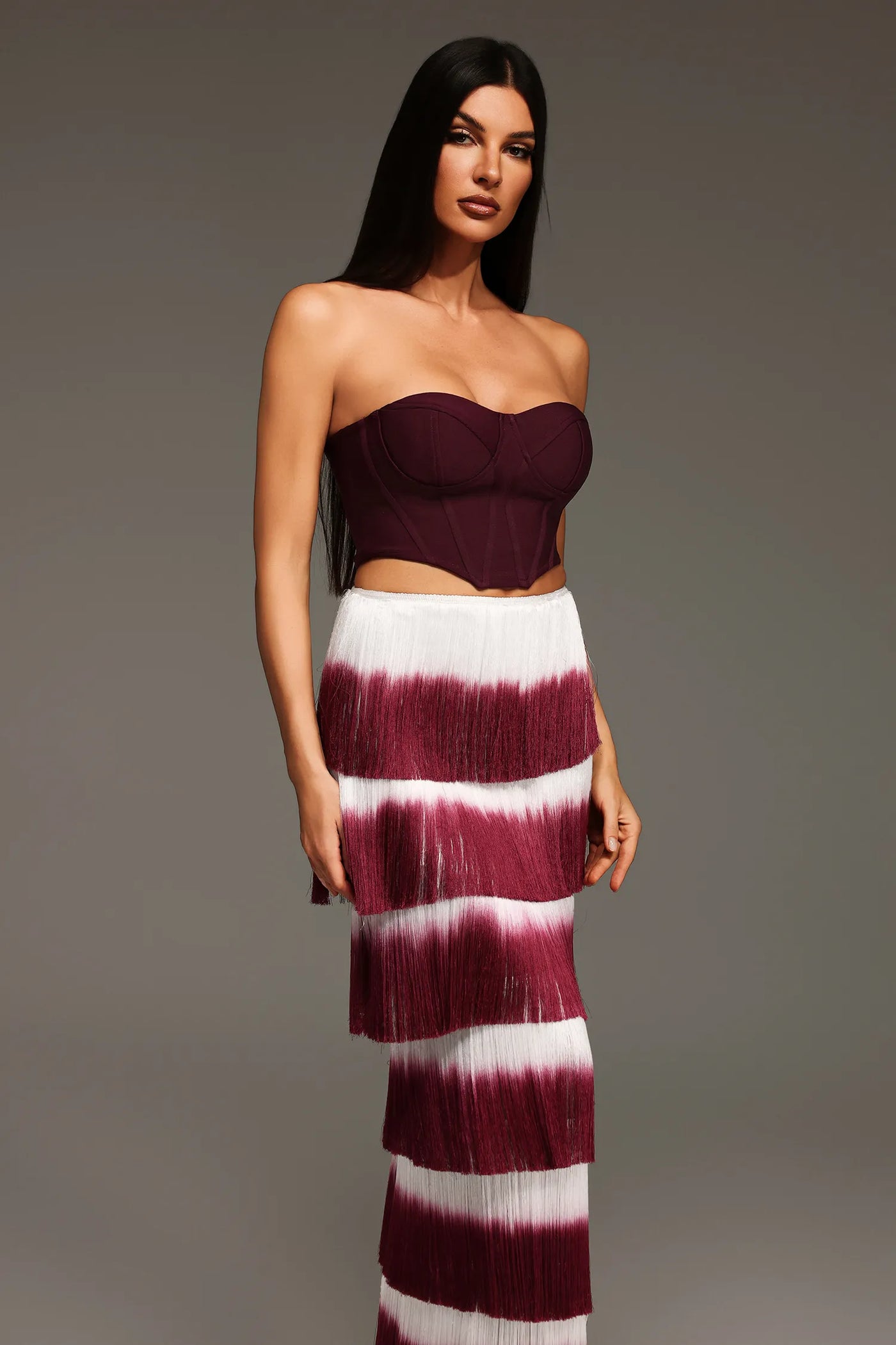 Eileen Kolsuz Püsküllü Bandaj Maxi İki Parçalı Set