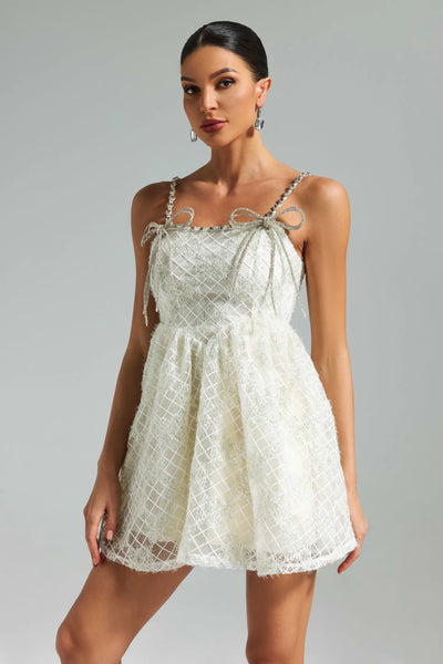 Teela Diamante Fiyonklu File Mini Elbise