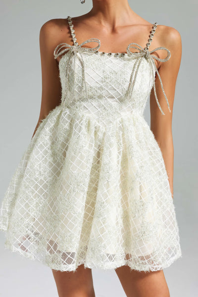 Teela Diamante Fiyonklu File Mini Elbise