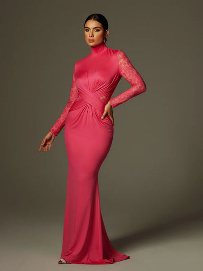 Taariq Uzun Kollu Maksi Elbise