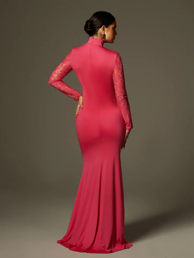 Taariq Uzun Kollu Maksi Elbise