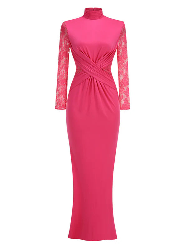 Taariq Uzun Kollu Maksi Elbise