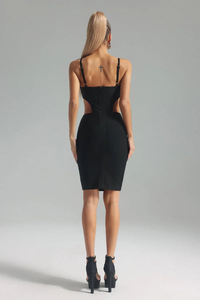 Phoebe Heart Diamond Süslemeli Midi Bandaj Elbise