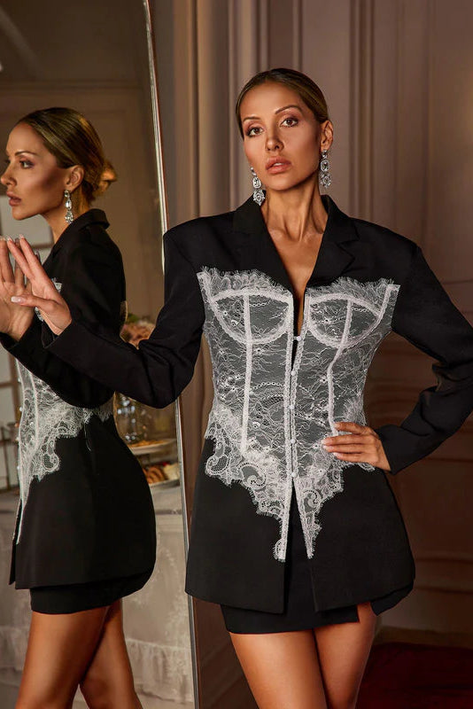 Eormenburh Dantel Yaka Blazer