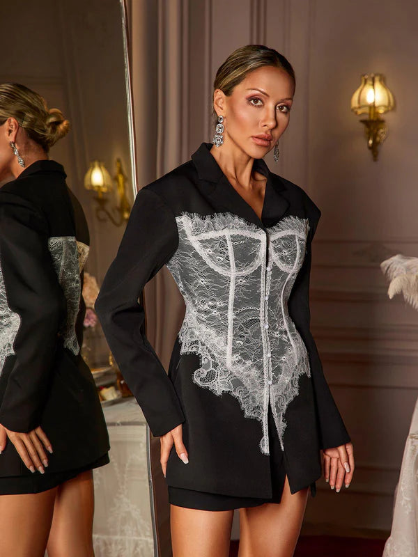 Eormenburh Dantel Yaka Blazer