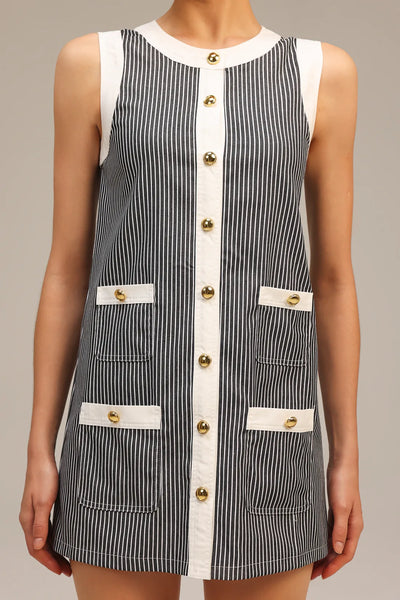 Opal Yuvarlak Yaka Kolsuz Mini Elbise