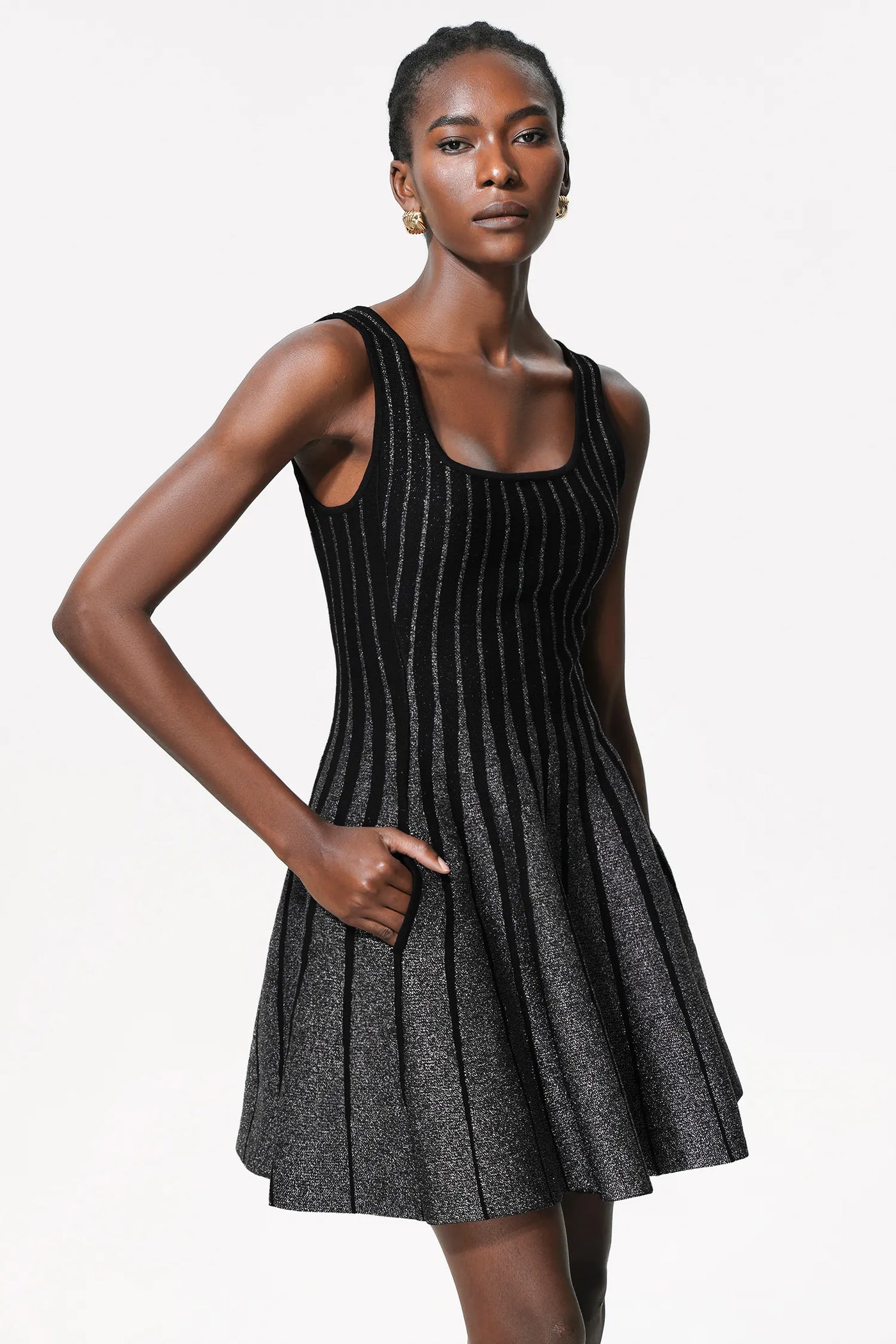 Doro Payetli Kolsuz Mini Elbise