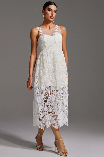 Emberson Kolsuz V Yaka Dantel Uzun Elbise