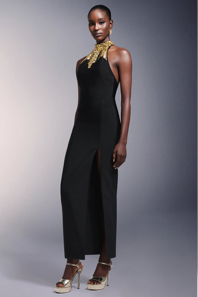 Tahoe Yüksek Yırtmaçlı Sırtı Açık Bandaj Uzun Elbise