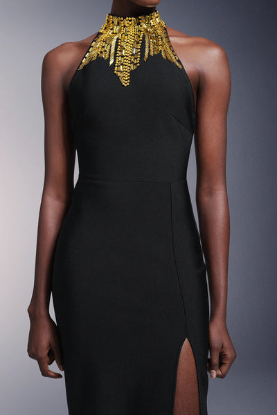 Tahoe Yüksek Yırtmaçlı Sırtı Açık Bandaj Uzun Elbise