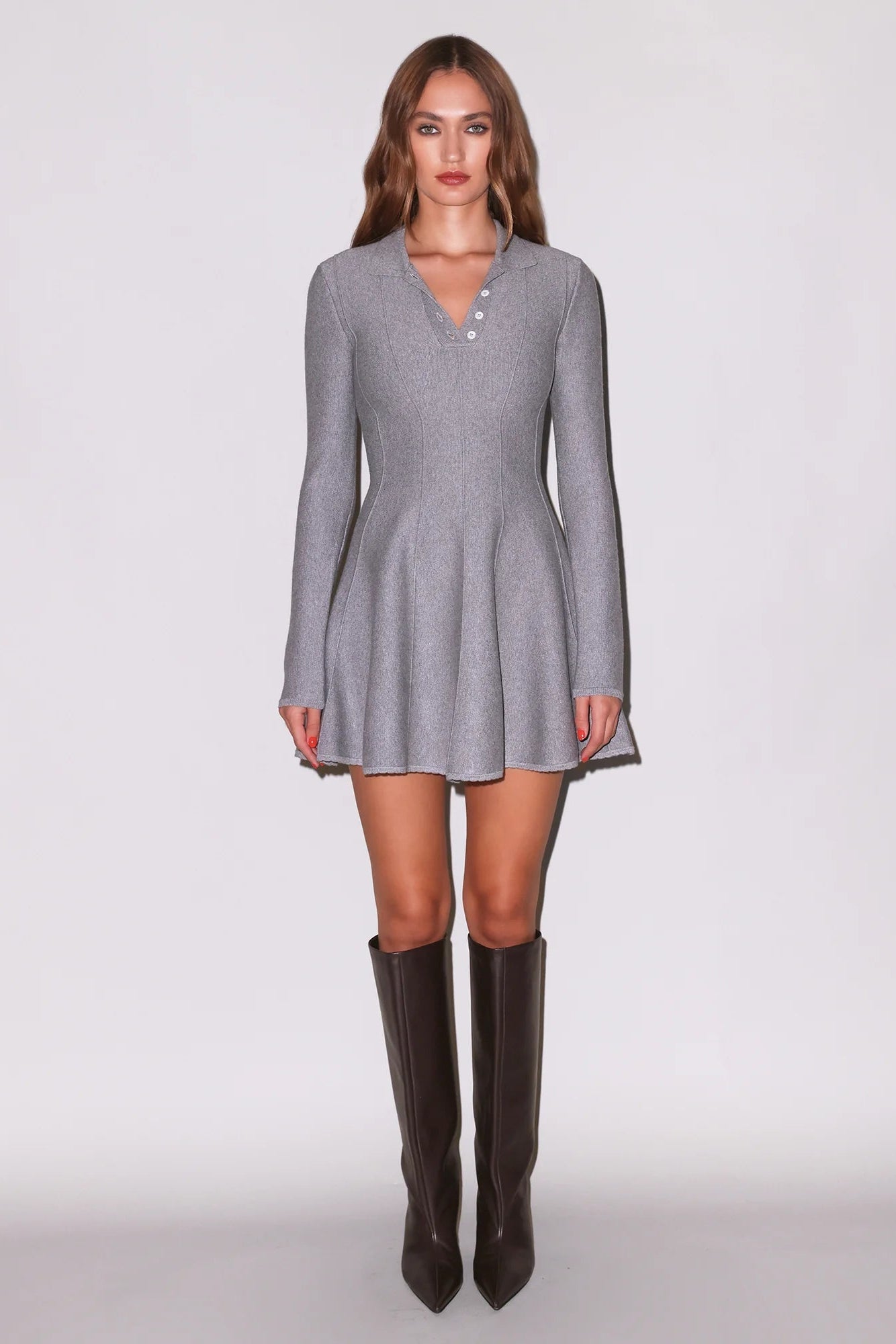 Henley Kloş Mini Elbise