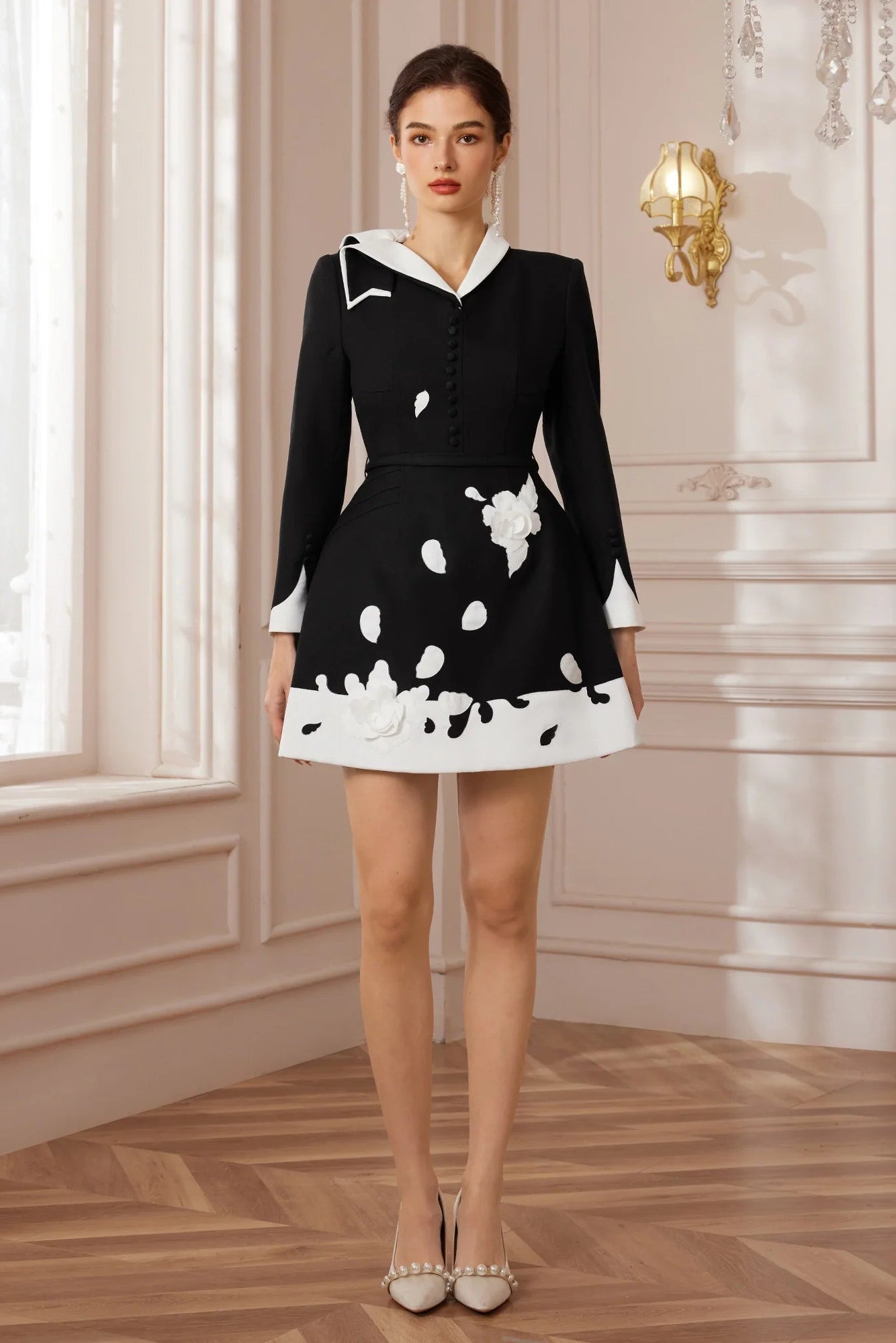 Premıum Aplike Tasarım Midi Elbise