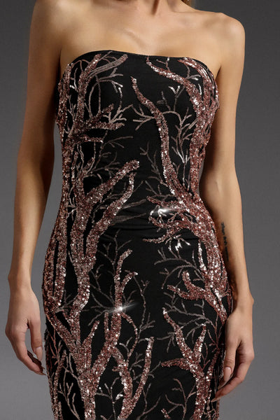 Kaylee Sleeveless Sequin Uzun Elbise