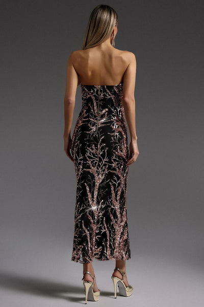 Kaylee Sleeveless Sequin Uzun Elbise