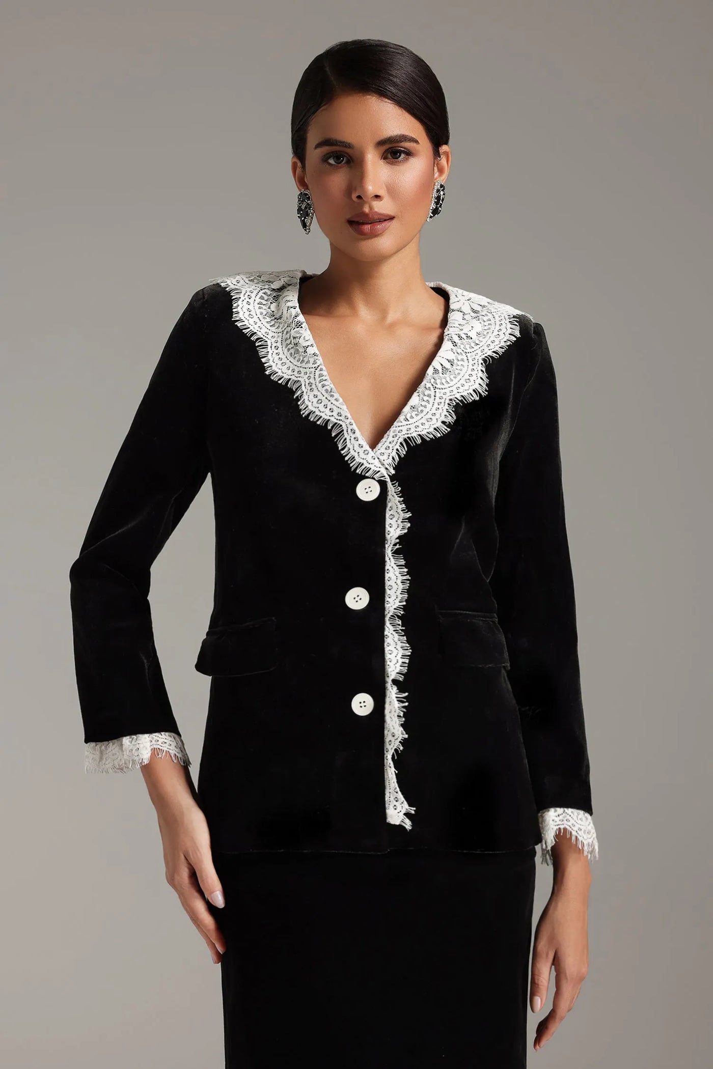 Dlasa Patchwork Dantel Ceket