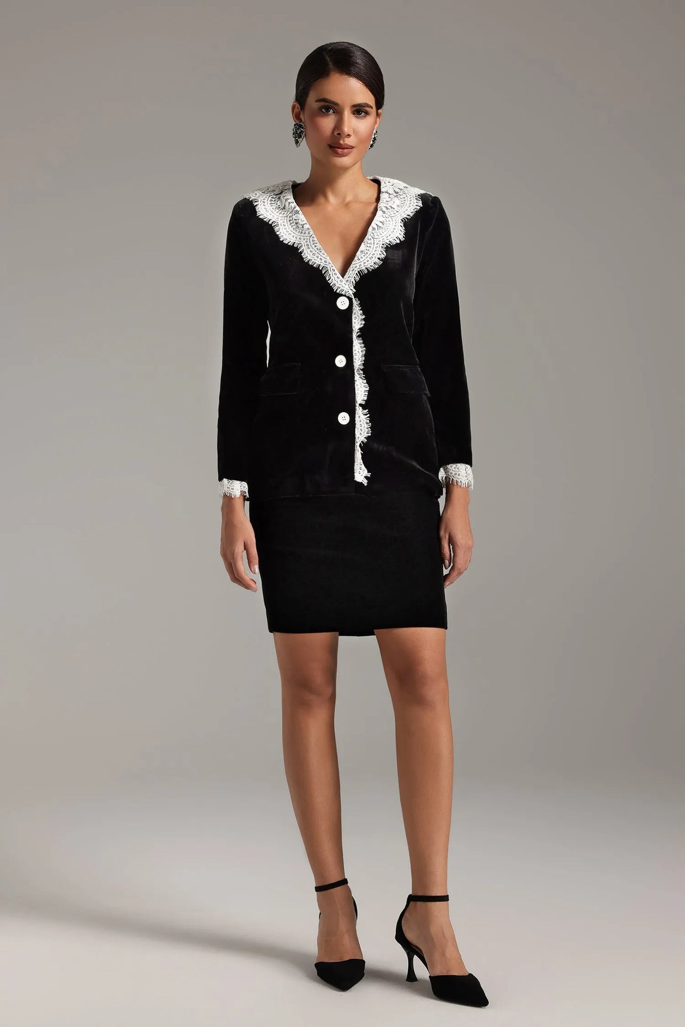 Dlasa Patchwork Dantel Ceket