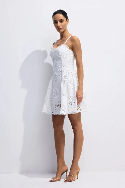 Joanna Kalp Yaka Nakışlı Mini Elbise