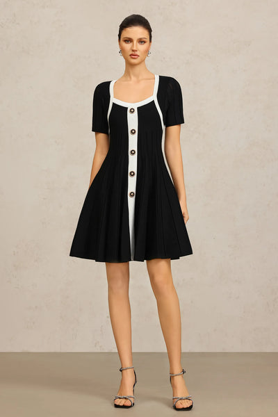 Melinda Kısa Kollu Katlı Mini Elbise