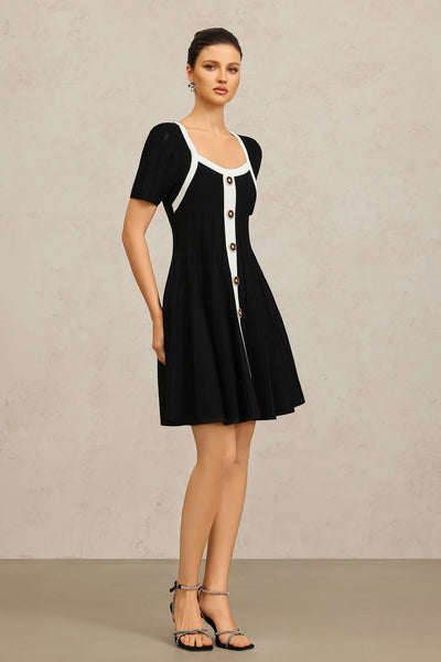 Melinda Kısa Kollu Katlı Mini Elbise