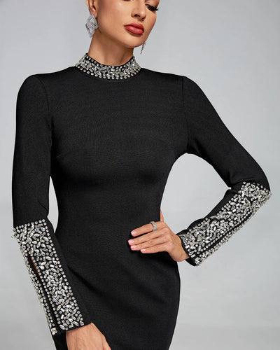 Mila Taşlı Bandaj Midi Elbise